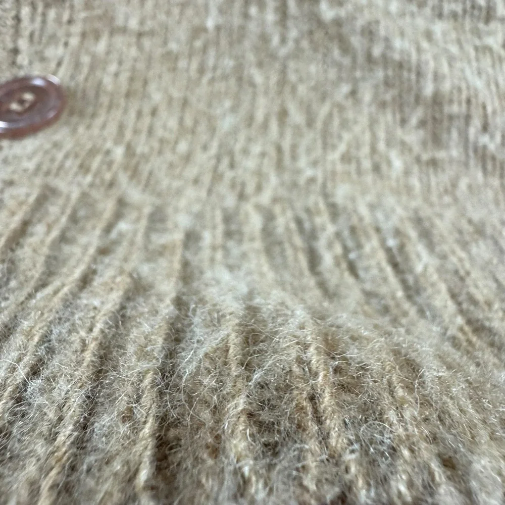Vintage Sears Kings Road Cardigan Men's Large Tan Mohair Blend? 70s Cobain